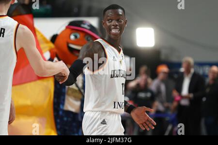 Brema, Germania. 03rd Luglio, 2022. Primo : 07/03/2022 Basket: Nazionale Coppa del mondo di calcio maschile Qualificatore Coppa del mondo Germania - Polonia Dennis Schroder Credit: dpa/Alamy Live News Foto Stock