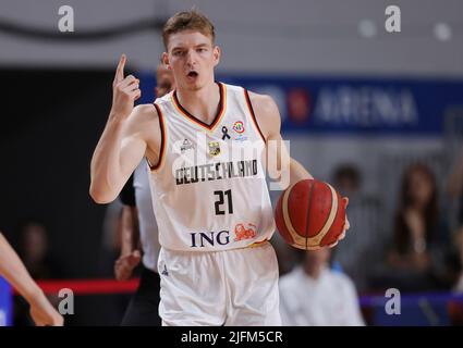 Brema, Germania. 03rd luglio, 2022. Primo : 07/03/2022 Basket: Nazionale Team Mondiali uomini Qualifiche Coppa del mondo Germania - Polonia Justus Hollatz, GER/dpa/Alamy Live News Foto Stock