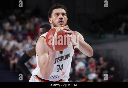 Brema, Germania. 03rd luglio, 2022. Primo : 07/03/2022 Basket: Nazionale Team Mondiali uomini Qualifiche Coppa del mondo Germania - Polonia Gavin Schilling, GER/dpa/Alamy Live News Foto Stock