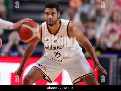 Brema, Germania. 03rd luglio, 2022. Primo : 03.07.2022 Basket: Nazionale Team Mondiali uomini Qualifiche Coppa del mondo Germania - Polonia Ogbe Kenneth, GER/dpa/Alamy Live News Foto Stock