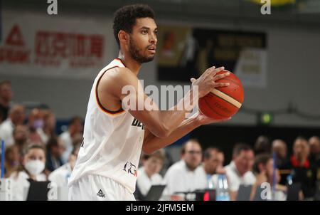 Brema, Germania. 03rd luglio, 2022. Primo : 03.07.2022 Basket: Nazionale Team Mondiali uomini Qualifiche Coppa del mondo Germania - Polonia Ogbe Kenneth, GER/dpa/Alamy Live News Foto Stock