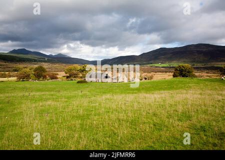 I resti derelitti di Moss Farm a Machrie Moor l'isola di Arran North Ayrshire Scozia Foto Stock