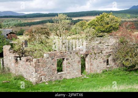 I resti derelitti di Moss Farm a Machrie Moor l'isola di Arran North Ayrshire Scozia Foto Stock