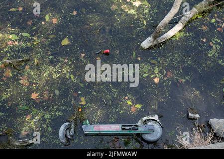 Roma, Italia. 4th luglio 2022. Dalle acque del Tevere a Roma emerge un segway (Credit Image: © Matteo Nardone/Pacific Press via ZUMA Press Wire) Foto Stock