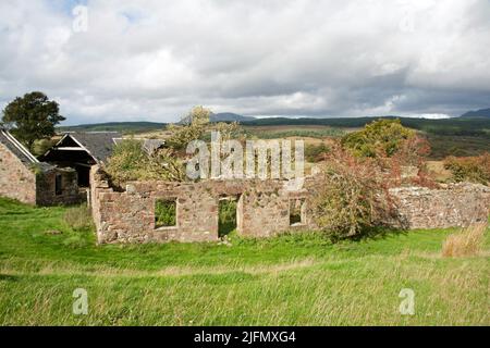 I resti derelitti di Moss Farm a Machrie Moor l'isola di Arran North Ayrshire Scozia Foto Stock