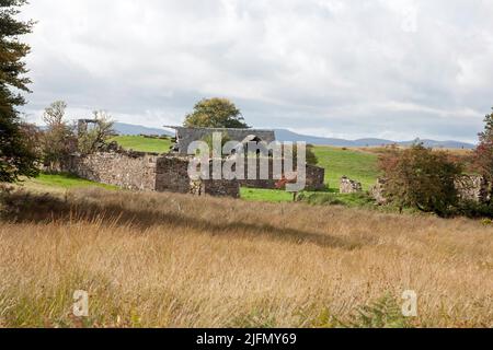 I resti derelitti di Moss Farm a Machrie Moor l'isola di Arran North Ayrshire Scozia Foto Stock