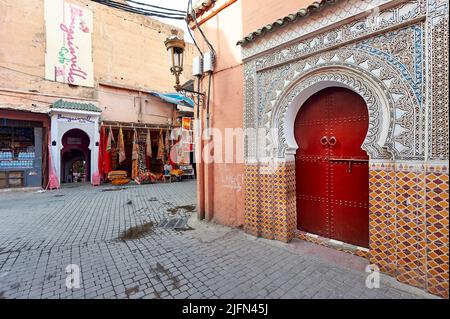Marocco Marrakech. Le strade della Medina Foto Stock