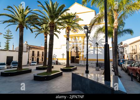 Alhaurin de la Torre, Spagna - Luglio 01 2022: Chiesa di San Sebastiano nel centro della città in Piazza della Concezione Foto Stock