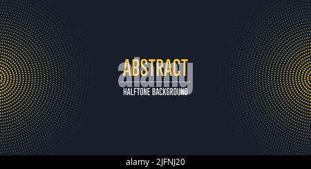Banner astratto mezzitoni in nero e giallo. Eps10 vettore. Illustrazione Vettoriale