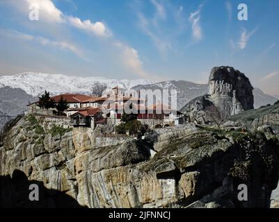 Monestario su una roccia a Meteora, in Grecia Foto Stock