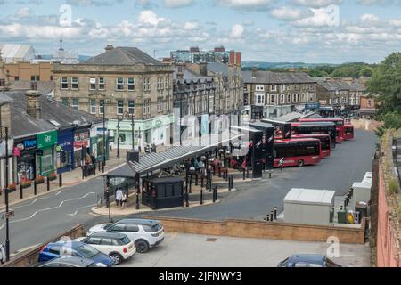 Vista generale della stazione degli autobus di Harrogate, Harrogate, North Yorkshire, Regno Unito. Foto Stock