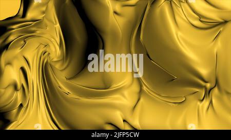 Spostamento di 3D texture di liquido. Movimento. Il liquido denso si muove casualmente nelle onde. Fondo di liquido vorticoso denso con distorsioni Foto Stock