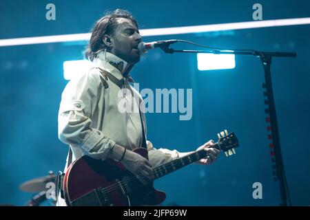 La band indie di Manchester The Courteeners ha suonato davanti a 50.000 fan presso l'Old Trafford Cricket Ground di Manchester il 25 settembre 2021 presentando: The Courteeners, Liam Fray dove: Manchester, Regno Unito quando: 25 set 2021 Credit: Graham Finney/WENN Foto Stock