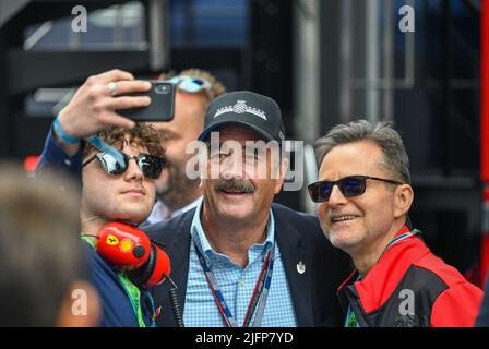 Silverstone, Regno Unito. 02nd luglio 2022. SILVERSTONE, Inghilterra, 02. LUGLIO 2022; Nigel Mansell, ex pilota F1, credito: SPP Sport Press Foto. /Alamy Live News Foto Stock