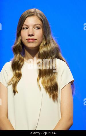 Cornella de Llobregat, Barcellona, Catalogna, Spagna. 4th luglio 2022. La Principessa Sofia partecipa alla cerimonia di premiazione della Principessa di Girona al Museo dell'acqua (Fondazione Agbar) il 4 luglio 2022 a Cornella de Llobregat, Barcellona, Spagna (Credit Image: © Jack Abuin/ZUMA Press Wire) Foto Stock