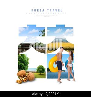 Viaggio Chungcheongnam do, Corea poster grafico Foto Stock