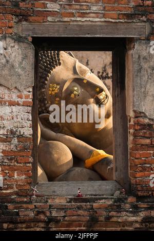 Autthaya Historical Park, Wat Phuthai Sawan (Phuthaisawa), Buddha reclinato, Ayutthaya, Thailandia, Sud-est asiatico, Asia Foto Stock