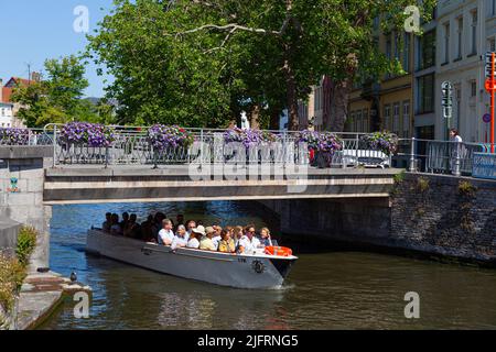 Canali navigabili di Bruges Foto Stock