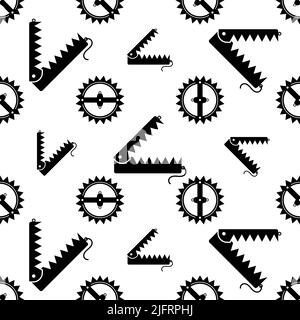 Animal Trap Icon Seamless Pattern, Animal Trap Vector Art Illustration Illustrazione Vettoriale