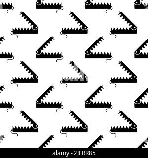 Animal Trap Icon Seamless Pattern, Animal Trap Vector Art Illustration Illustrazione Vettoriale