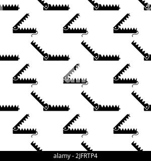 Animal Trap Icon Seamless Pattern, Animal Trap Vector Art Illustration Illustrazione Vettoriale