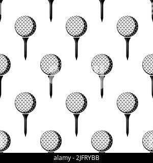 Golf Ball on Tee icona senza cuciture modello illustrazione grafica vettoriale Illustrazione Vettoriale