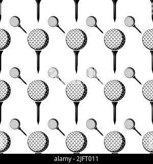 Golf Ball on Tee icona senza cuciture modello illustrazione grafica vettoriale Illustrazione Vettoriale