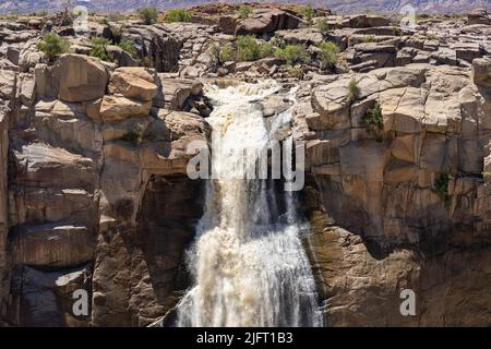 Parte superiore della cascata più piccola alla cascata Augrabies nella Provincia del Capo Settentrionale del Sud Africa Foto Stock