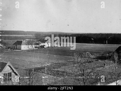 Dintorni rurali del 'Heyendaalscheweg', prima metà del 1920s, visto da Klooster Bakkenstein. Sullo sfondo a destra, diagonale, di fronte al bordo della foresta, la strada divisoria Foto Stock