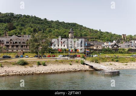 La città di Oberwesel sul Reno, Germania Foto Stock