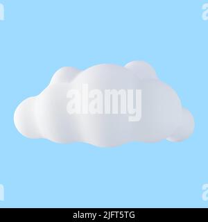3D nuvola bianca isolata su blu Illustrazione Vettoriale