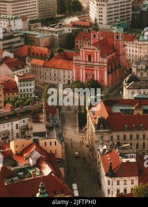 Una vista sulla città di Lubiana in Slovenia Foto Stock