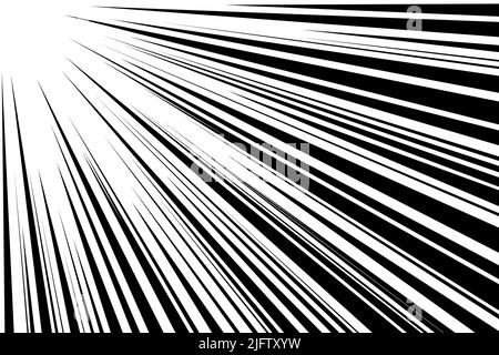 Fumetto strip linee di movimento radiale. Fumetti ANIME libro Hero velocità o combattere azione texture Blast rays. Manga cartoon disegno esplosioni sfondo. Immagine eps inchiostro grafico vettoriale Illustrazione Vettoriale