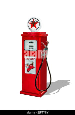 Una pompa a gas a cupola in vetro Texaco Foto Stock