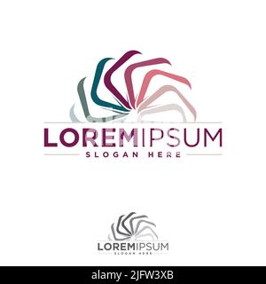 Astratto elegante fiore logo icona vettore design. Simbolo creativo universale di alta qualità. Grazioso segno vettore boutique gioiello. Illustrazione vettoriale EPS.8 EPS Illustrazione Vettoriale