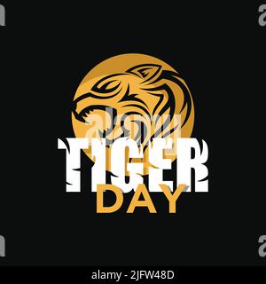 Lettera vettoriale del giorno della Tigre con la testa di astratto Tigre. Illustrazione vettoriale EPS.8 EPS.10 Illustrazione Vettoriale