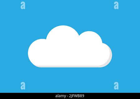 Icona cloud stile piatto semplice design Illustrazione Vettoriale