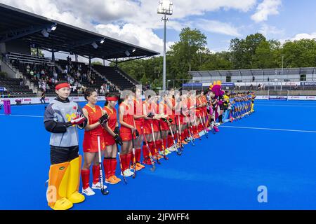 AMSTERDAM - formazione di squadra durante la partita tra India e Cina al World Hockey Championships al Wagener Stadium, il 5 luglio 2022 ad Amsterdam. ANP WILLEM VERNES Foto Stock