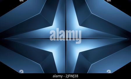 Blue astraction.Design.Uno sfondo luminoso a forma di un fiore che si muove a sua volta. Riprese a 4K° di alta qualità Foto Stock