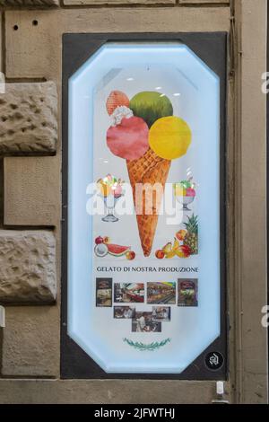 Festival del gelato, una gelateria tipica di Firenze Foto Stock