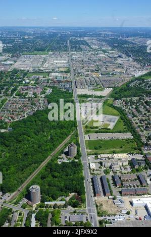 Vista aerea della periferia di Toronto Foto Stock