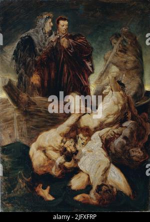 Dante e Virgilio nell'inferno (1863-1865) dipinto ad olio di Hans Makart Foto Stock