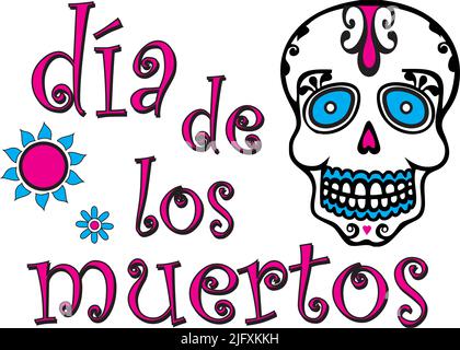 Giorno dei morti Grafica dia de los muertos Illustrazione Vettoriale