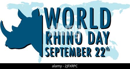 Giornata mondiale del Rhino illustrazione del 22 settembre Illustrazione Vettoriale