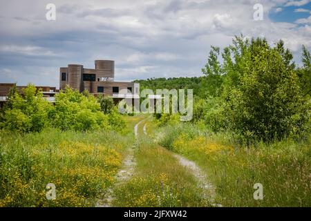 Con una superficie di 65.000 metri quadrati, questo palazzo vacante ha nomi diversi: Haileybury House, Peter Grant Mansion o semplicemente "la più grande Mansion del Canada". E wa Foto Stock