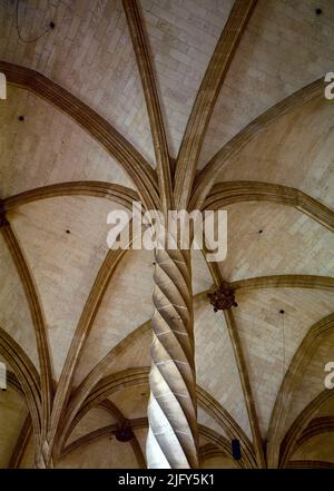 INTERIOR DE LA LONJA DE PALMA DE MALLORCA - SIGLO XV - GOTICO MALLORQUIN. Autore: GUILLEM SAGRERA (1380-1456). Location: Italy. Palma. MAIORCA. SPAGNA. Foto Stock