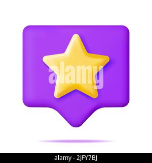 3D giallo lucido cinque stelle in Bubble Illustrazione Vettoriale