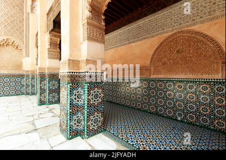 Marocco Marrakech. Madrasa ben Youssef Foto Stock