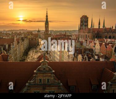 città vecchia di danzica dall'alto Foto Stock