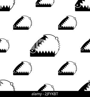 Animal Trap Icon Seamless Pattern, Animal Trap Vector Art Illustration Illustrazione Vettoriale